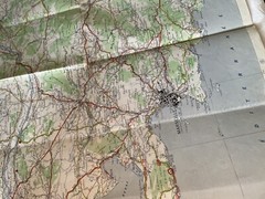 1945 MICHELIN MAP OF AREA OF FRANCE SEE PHOTOS.