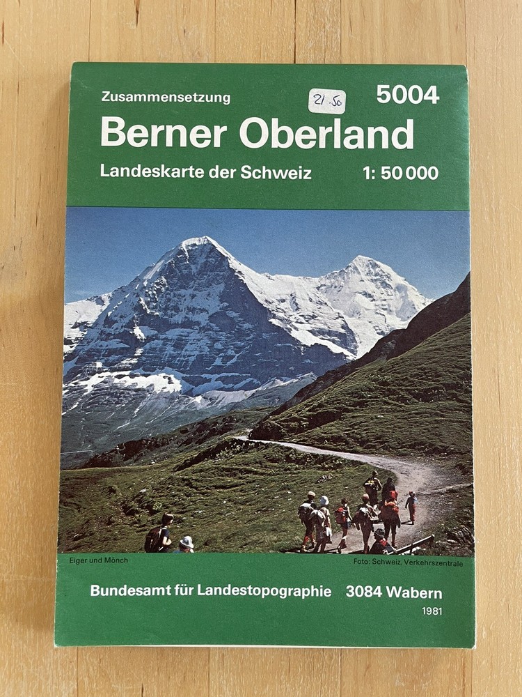 Berner Oberland: Zusammensetzung Topographic Map 5004 SwissTopo 1:50,000 Alps
