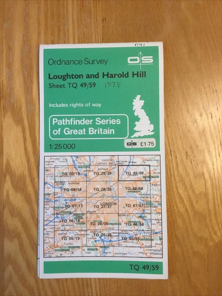 1978 Ordnance Survey Pathfinder Map TQ 49/59 Loughton And Harold Hill