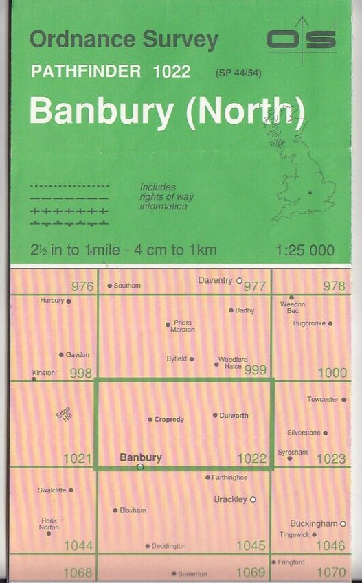 Ordnance Survey (OS) 1:25,000 Pathfinder Map Sheet SP 44/54 Banbury (North)