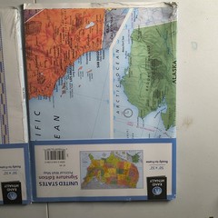 World & United States Political Wall Map Rand McNally Signature Edition 50x 32″