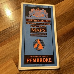 PEMBROKE Bartholomew Revised Contoured Half Inch Map Sheet 11 Paper 1961