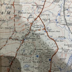 HORSHAM WARNHAM Ordnance Survey Sheet TQ13 1:25000 1948 National Grid Surrey