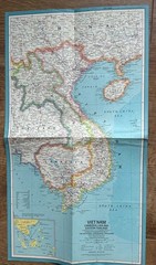National Geographical maps (2) China, and Vietnam, 1960s vintage