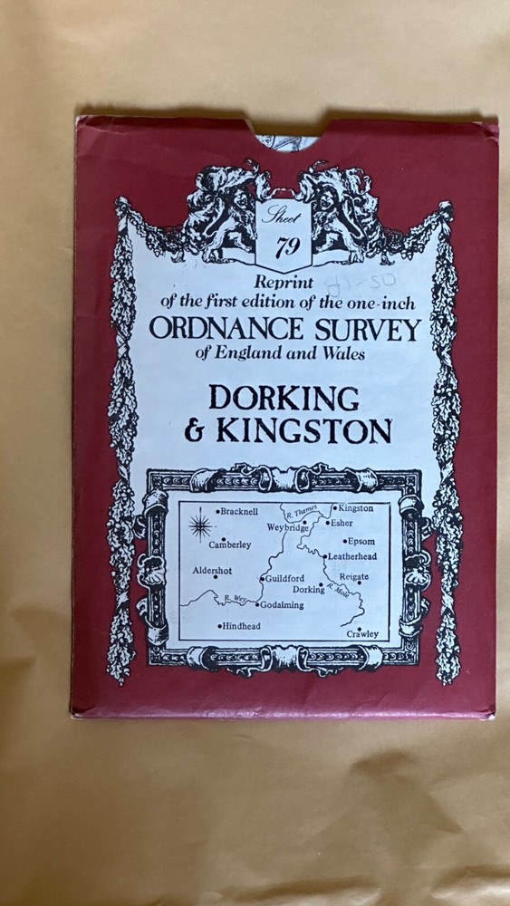 David & Charles,OS Sheet Map, 1st Edition,1 Inch Reprint,Dorking & Kingst, No 79