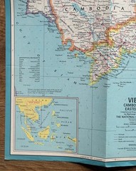 National Geographical maps (2) China, and Vietnam, 1960s vintage