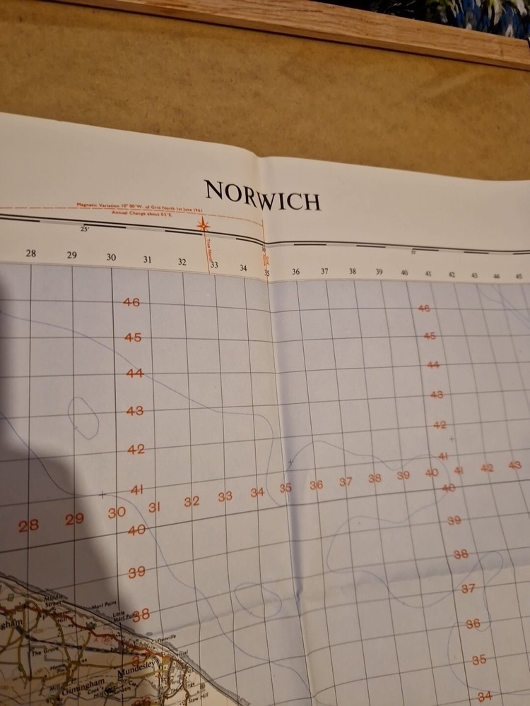 Ordnance Survey Map Of Great Britian – NORWICH – 1961 – 1/63360