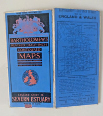 Severn Estuary Vintage Bartholomew Half Inch Map Sheet 28 on Cloth