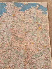 Vintage German Folded Road Map Esso 1962