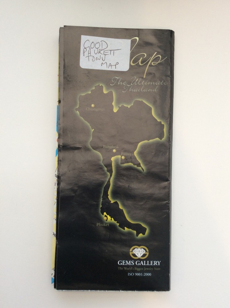 Vintage ‘Gems Gallery’ Map – ‘Map The Ultimate Thailand’ Bangkok Phuket Thailand