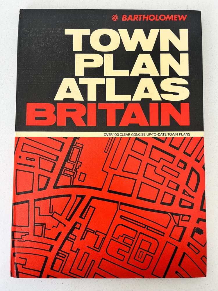 Bartholomew Town Plan Atlas Britain Book 1973 Vintage Maps Hardcover
