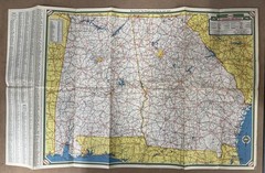 Vintage Sinclair Road Map 1953 Alabama – Georgia