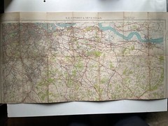 Ordnance Survey Contoured Road Map of S.E. London and Sevenoaks. Popular Edition