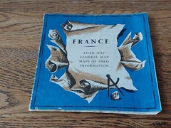 Vintage France Fold Out Road Map, General Map, Paris Map, Tourist Map