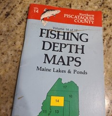 Delorme Maine Fishing Depths Maps Piscataquis County Lakes & Ponds 1987