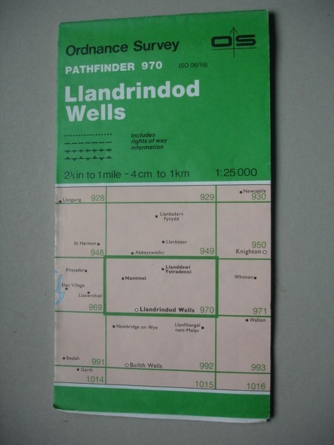 1987 LLANDRINDROD WELLS Ordnance Survey 1:25000 Pathfinder Map 970 SO06/16