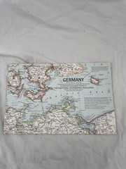 Vintage National Geographic Map Germany June 1959