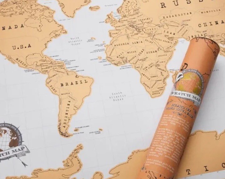 Large Size Scratch Off World Map Poster Holiday Travel Destination Memory Ref