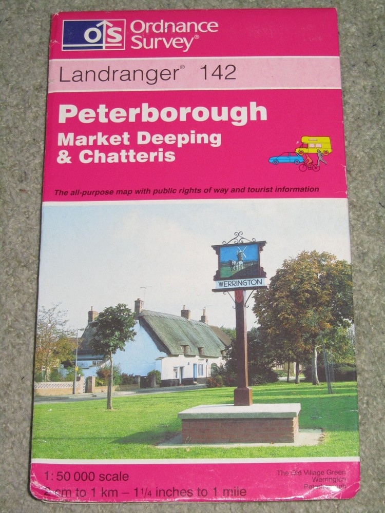 OS Ordnance Survey Landranger Map Sheet 142 Peterborough& surrounding area; 1998