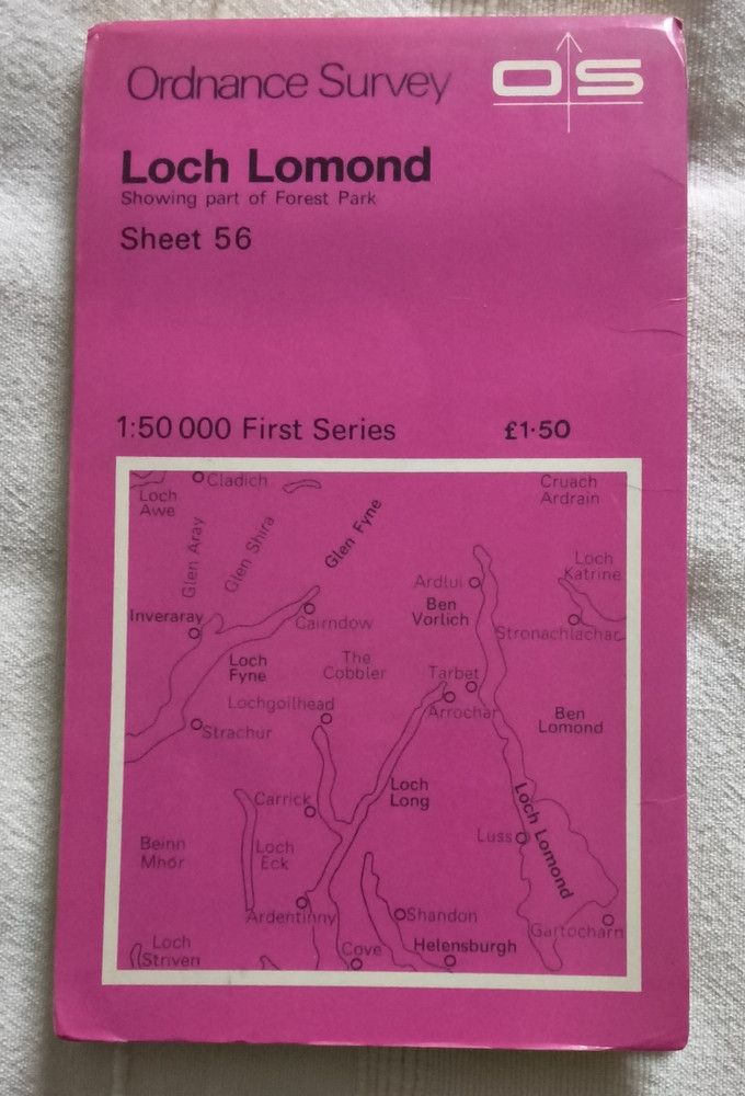 Loch Lomond Scotland OS Ordnance Survey 1:50000 1st ser map sheet 56, 1976