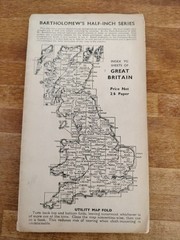 Vintage Bartholomews Revised Half Inch Contoured Map Buchan&Strathbogie Sheet 56