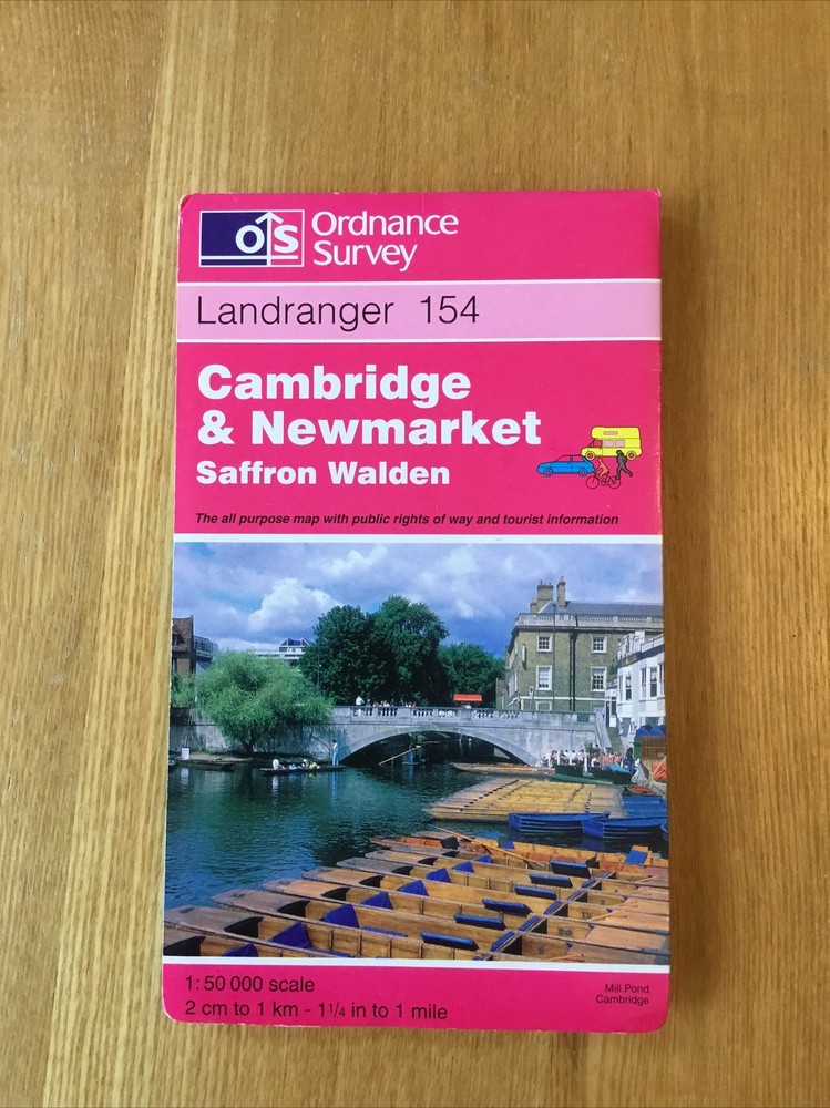 1997 Ordnance Survey Landranger Map 154 Cambridge & Newmarket inc Saffron Walden