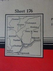 VINTAGE OS MAP EXETER TOPSHAM TIVERTON EXMOUTH HONITON TEIGNMOUTH SILVERTON 1960