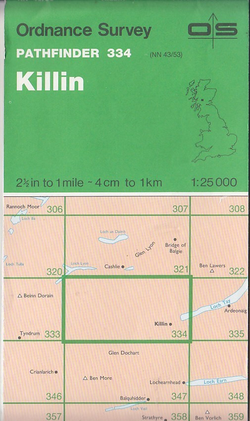 Ordnance Survey Map 1:25,000 Pathfinder Sheet NN 43/53 Killin
