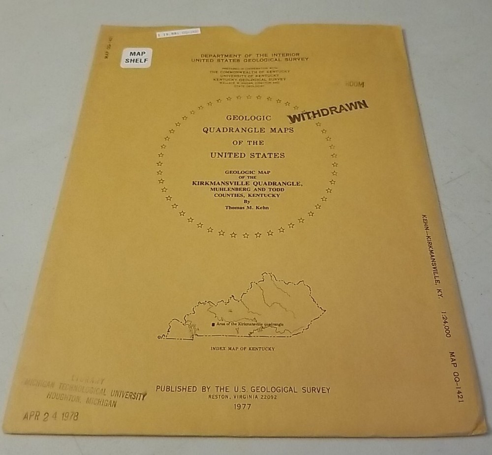 USGS Geologic Map of the Kirkmansville Quadrangle Muhlenberg & Todd Counties, KY