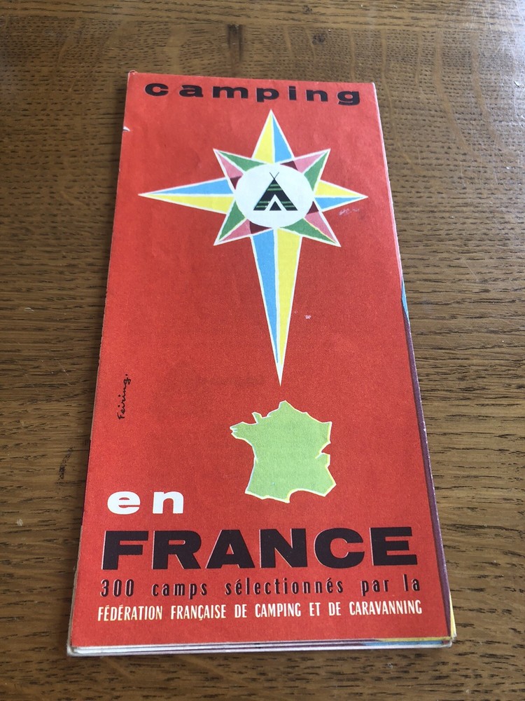 Rare Camping En France Guide And Map 1958