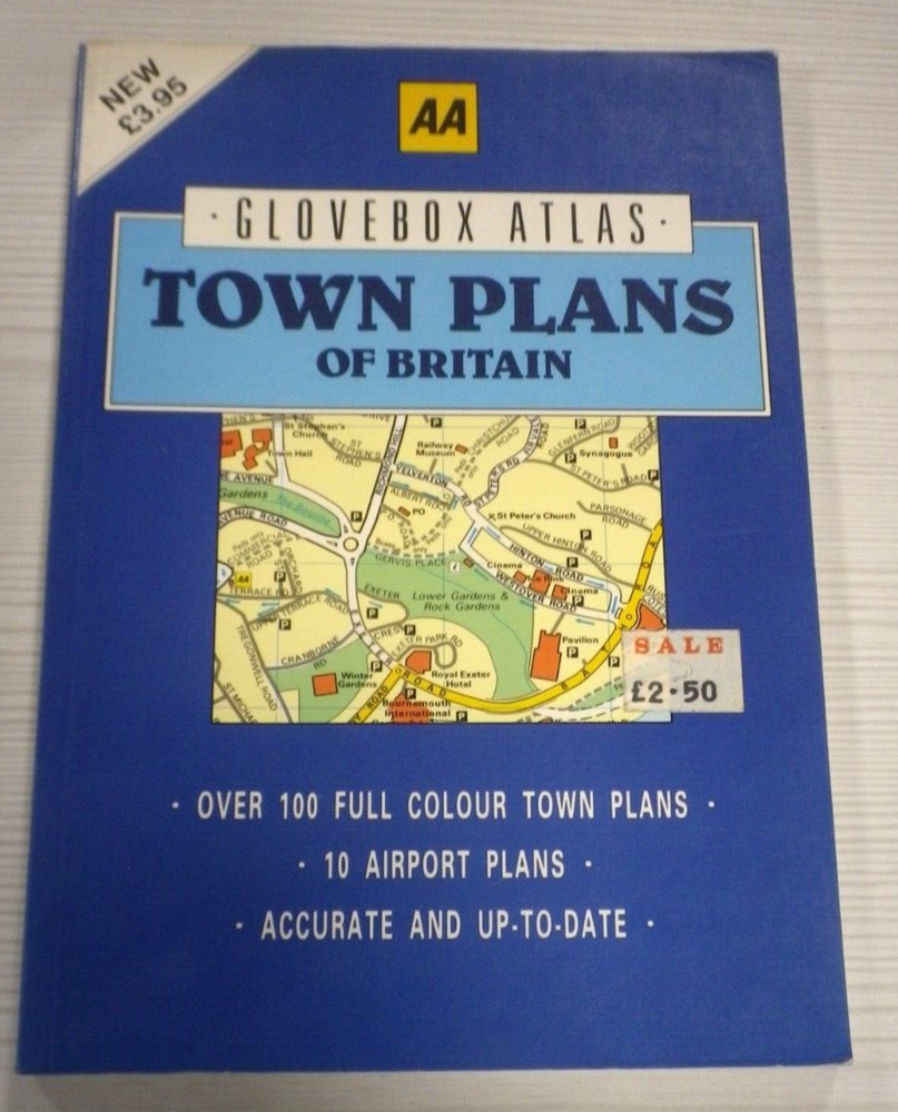 Town Plans of Britian (AA Glovebox Atlas) Paperback (Over 100 Colour Town Plans)