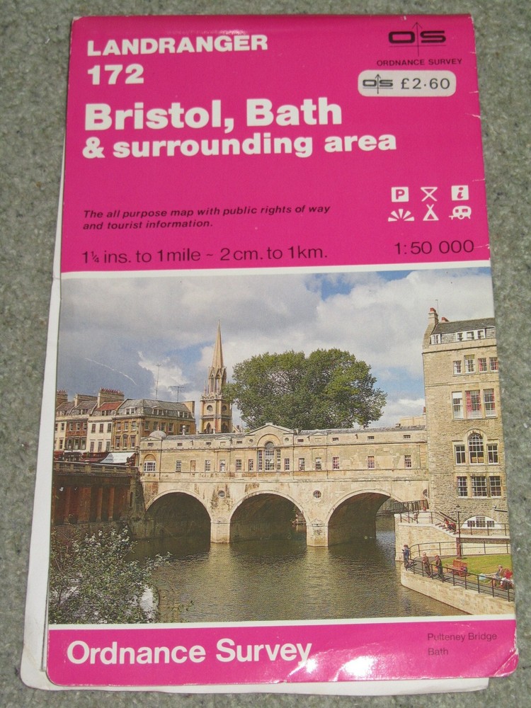 Ordnance Survey Landranger Map Sheet 172 Bristol, Bath & surrounding area – 1983