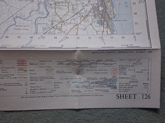 Vintage Ordnance Survey One Inch Paper Map of Norwich No 126 1954