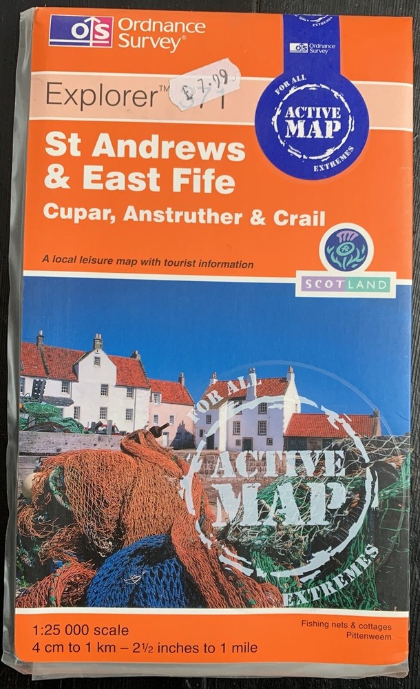 Ordnance Survey EXPLORER ACTIVE MAP 2001 – 371 ST ANDREWS & EAST FIFE