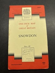 Vintage Ordnance Survey One Inch Map 7th series Cloth Mounted Snowdon