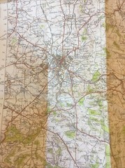 1946 Ordnance Survey One Inch Popular Edition Cloth Map 144 Cheltenham & Evesham