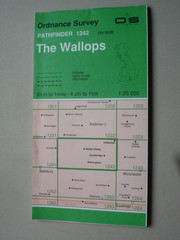 1980 The WALLOPS OS Map 1:25000 Pathfinder Map 1242 Vintage Hampshire