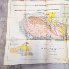 1954 Arbuckle Mountains OK Geologic Color Map Anticline Murray Pontotoc Johnston