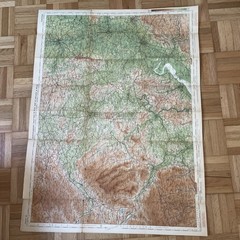 Hereford Vintage Bartholomew’s Half-Inch Contoured cloth mounted Map Sheet 23