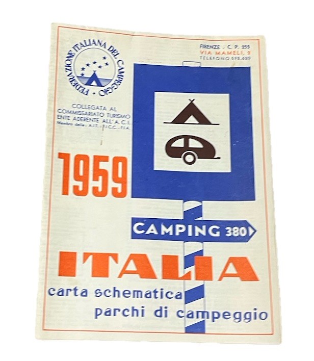 Italian 1959 Camping Brochure / Map – Very Rare