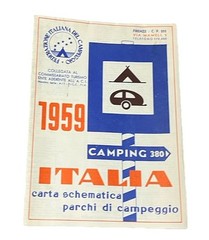 Italian 1959 Camping Brochure / Map – Very Rare