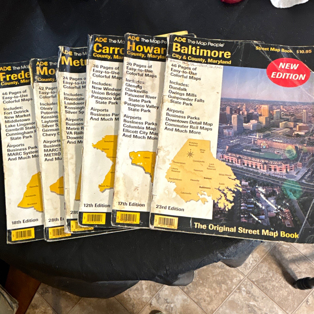 ADC The Map People Street Atlas Lot MD/DC: Baltimore, Frederick, Montgomery +