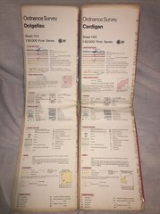 1974 Wales Dollgelau Cardigan Ordnance Survey 1:50,000 Maps Sheets 124 & 145