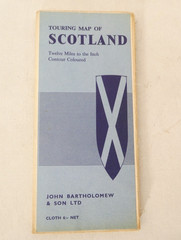 John Bartholomew Touring Map of Scotland 1960 12 miles to inch Linen