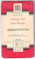 ORDNANCE SURVEY ONE INCH MAP: ABERYSTWYTH (Seventh Series)