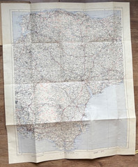 Somerset/Devon Motoring, Hiking vintage map Circa 1930s/40s