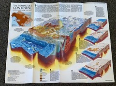 The Shaping of a Continent National Geographic August 1985, Geology, Poster, Map