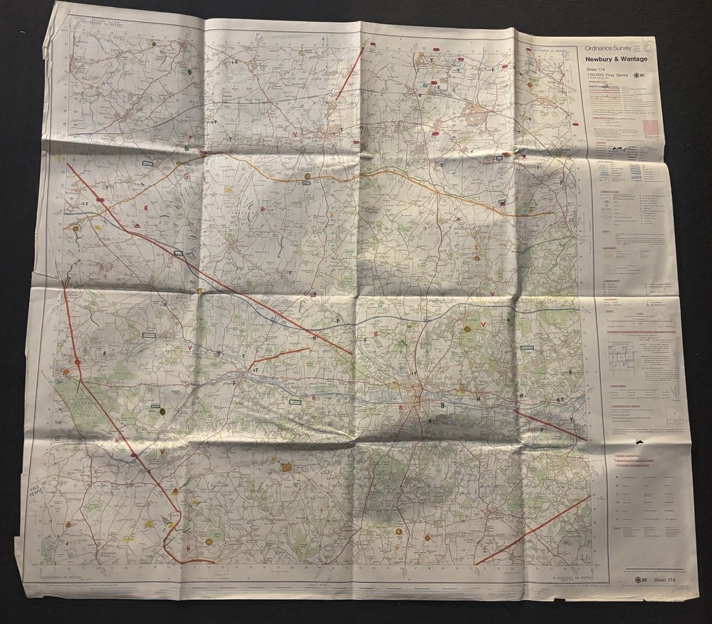 Ordnance Survey 1:50,000 Map – Newbury & Wantage – Sheet 174 – 1974