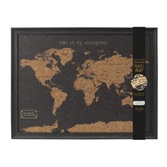 World Travel Map Pin Board Pins Splosh Personalised Planner Maps Cork Black