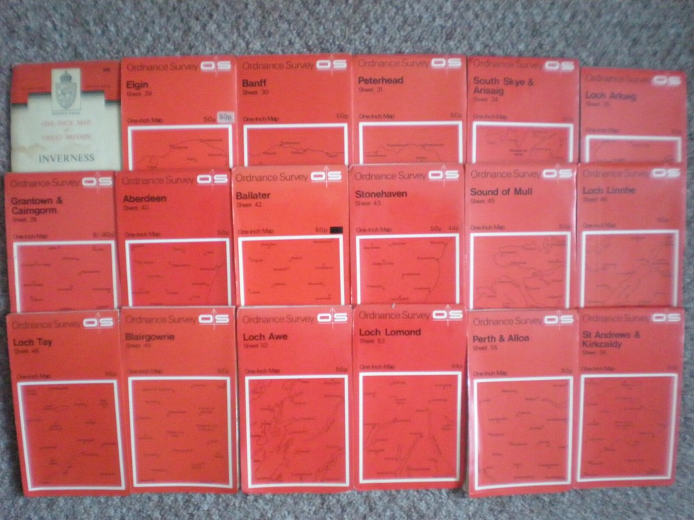 NORTH SCOTLAND 1960S 1970S OS ORDNANCE SURVEY MAPS ONE INCH SEVENTH SERIES LOT